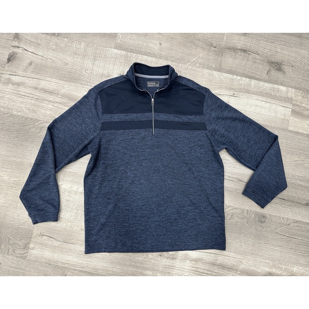 Bolle Men's Performance 1/4 Zip Pullover shirt Blue‎ Size Large Preppy Golf EUC